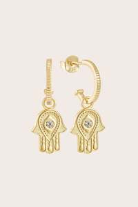 Hamsa Blessings Hoops - Gold