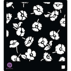 PRIMA MARKETING STENCIL 15cm x 15cm - ANEMONE