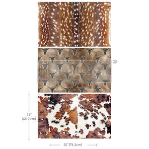 Furniture: DECOUPAGE DECOR TISSUE PAPER PACK – RANCH ROAMERS – 3 SHEETS, 19.5″X30″ EACH