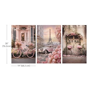 Decoupage Decor Tissue Paper Pack – Parisian Bloom Haven – 3 Sheets, 19.5″…