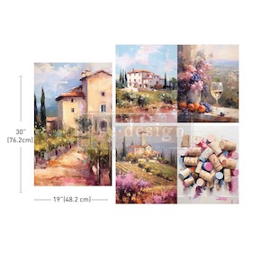 DECOUPAGE DECOR TISSUE PAPER PACK – ROMANTIC GETAWAY – 3 SHEETS, 19.5″X30…