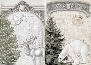 ROYCYCLED DECOUPAGE TISSUE ~ Neutral Christmas Blocks