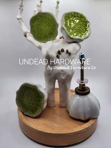 Furniture: UNDEAD HARDWARE - GREEN CRACKLE CERAMIC ~ OLIVE (4 PACK)