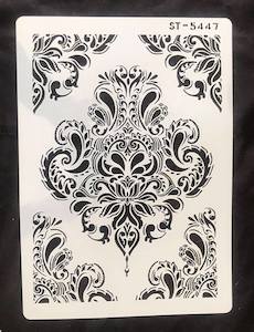 A4 Quality Stencil - Damask