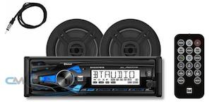 DUAL Marine Bluetooth Stereo Combo w/ 6.5" Speakers + Antenna - Black