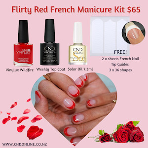 Flirty Red French Manicure Nails Kit