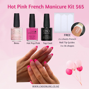 Hot Pink French Manicure Nails Kit