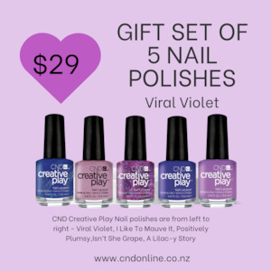 Creative Play Gift Set of 5 Nail Polishes - Viral Violet