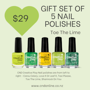 Creative Play Gift Set of 5 Nail Polishes - Toe the Lime