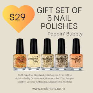 Creative Play Gift Set of 5 Nail Polishes - Poppin Bubbly