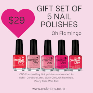 Creative Play Gift Set of 5 Nail Polishes - Oh Flamingo