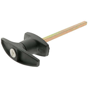 T Handle Locking Rear Fix 180deg Nylon Black 150mm