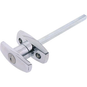 Small T Handle Front Fix Locking Chrome 167mm