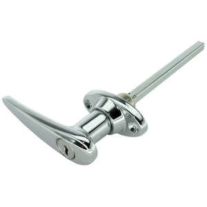 L Handle Locking Front Fix 360° Chrome 105mm