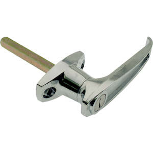 L Handle Locking Front Fix 180deg Chrome 115mm