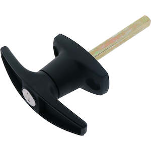 T Handle Locking Front 90deg RH Nylon Black 33x100mm