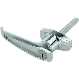 L Handle Locking Rear Fix 180deg Chrome 115mm