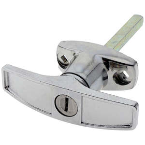 T Handle Locking Front Fix 180deg Chrome 30x100mm