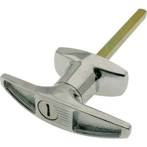 T Handle Locking Rear Fix 180deg Chrome 30x100mm