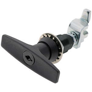 T Handle Compression Latch  Key Locking Zinc Black