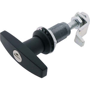 T Handle Compression Latch Key Locking Zinc Black 78mm