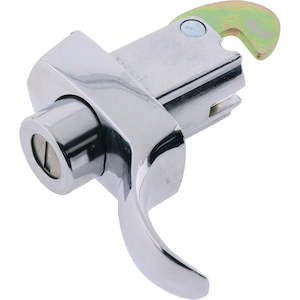 Push Button Lever Handle Lock Chrome 76mm