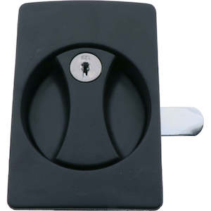 Flush Locking Handle Left Hand Black 106mm x 72mm