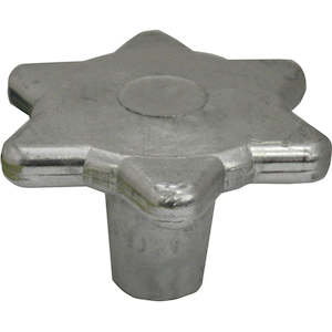 Star Knob Handle Plain Boss Aluminium 100mm