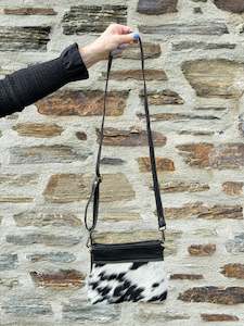 On The Go Shoulder Bag - Black + White Salt & Pepper