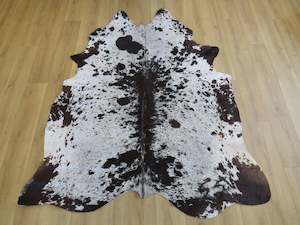 Large Cowhide - Black Brown + White Salt & Pepper (Speckled Park) - SKU 9314