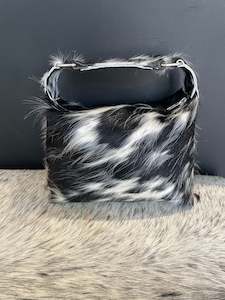 Furniture manufacturing: Piera Handbag - Black + White Dappled