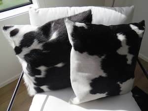 Double side Cowhide Cushion 50cm x 50cm - Black & White Bold