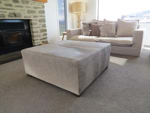 Furniture manufacturing: Grey Large Square Ottoman discreet legs - IN STOCK