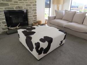 More White Than Black Large Square Ottoman discreet legs - IN STOCK