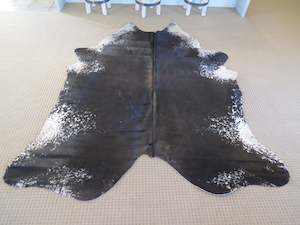 SALE Large Cowhide - Black Brown and White Salt + Pepper