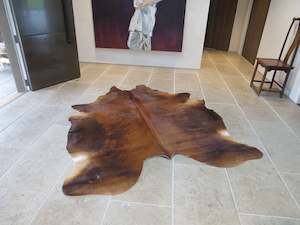 SALE Large Cowhide - Ginger Chestnut with chocolate brown flecks - unusal