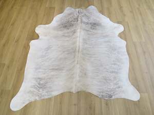 Cowhide Medium - Grey White Brindle