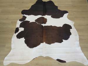 Furniture manufacturing: Cowhide Medium SKU 266  - Chocolate Brown + White