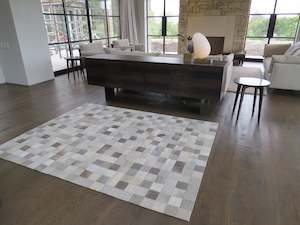 Patchwork Rectangle Rug - Grey + White Large - 4.32sqm2 THREE IN STOCK