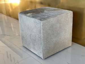 Furniture manufacturing: Cowhide Cube - Grey Cube B