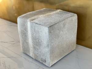 Furniture manufacturing: Cowhide Cube - Grey Cube A