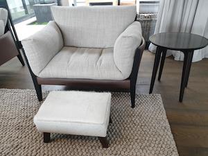 Furniture manufacturing: Almost White Angled Leg Footstool J