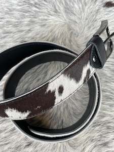 Furniture manufacturing: Cowhide Belt - Black + White