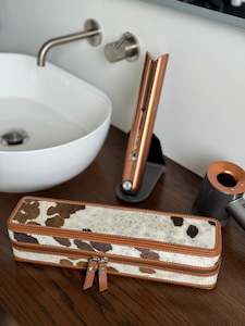 Furniture manufacturing: Tan + White Bold Hair Straightener Case