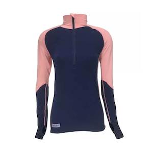 Thermatech Women’s Ultra Baselayer Long Sleeve 1/4 Zip Ink/Flamingo