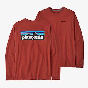 Clothing: Patagonia Men’s L/S P-6 Logo Responsibili-Tee Red