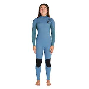 Youth Wetsuits: O’Neill Girls 3/2+ Hyperfreak Chest ZIp Dusty Blue