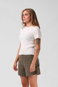 RPM Women’s Knitted SS Top Off White