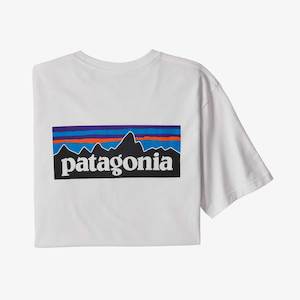 Clothing: Patagonia Men’s P-6 Logo Responsibili- Tee White