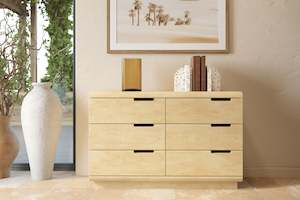 Furniture: Karamea 6 Drawer Lowboy - Pine